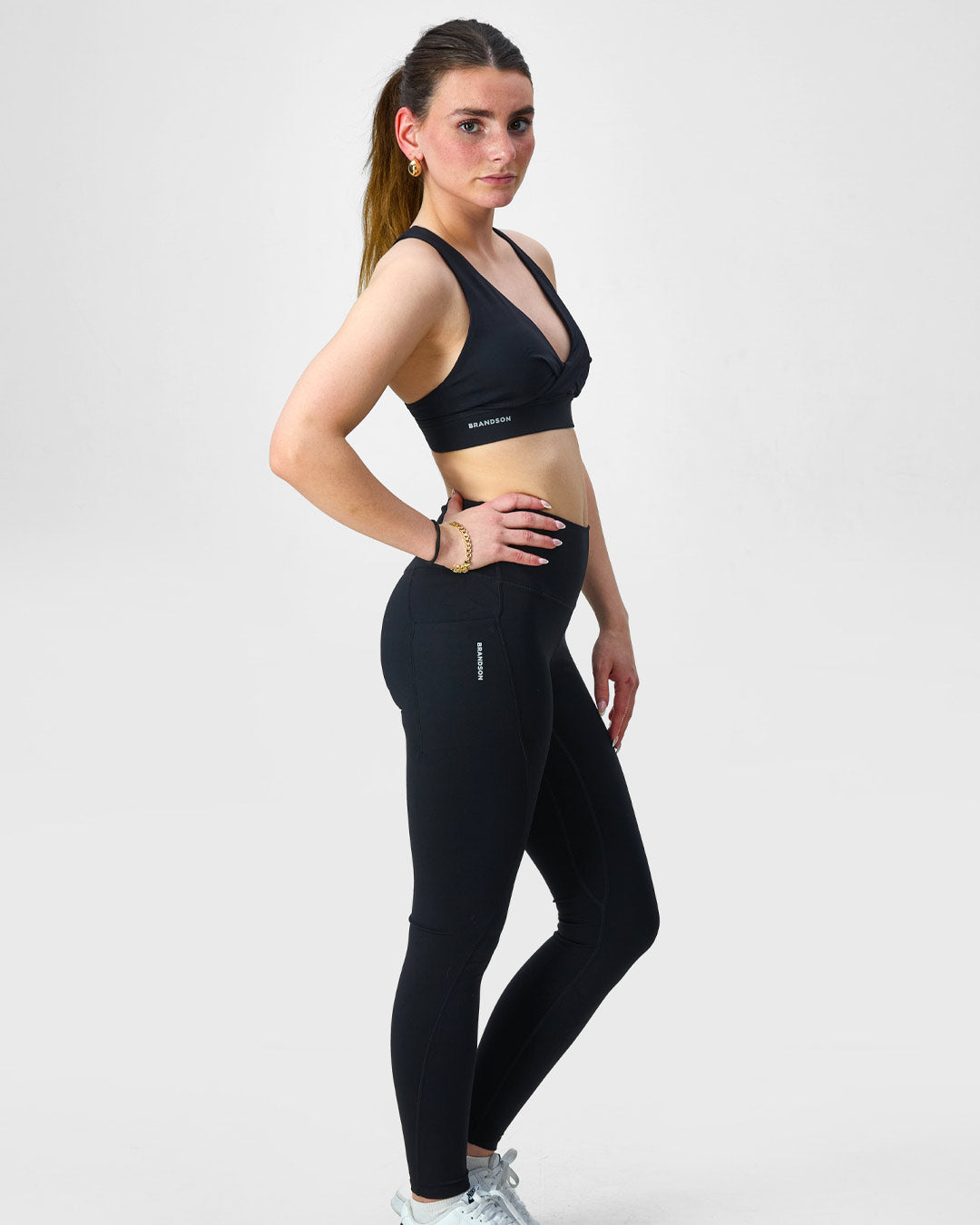 Black, leggings, yoga pants, activewear, fitness pants